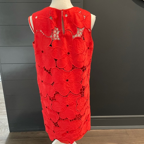 Cynthia Rowley Red lace Flower Dress NWT sz10 - Picture 4 of 7